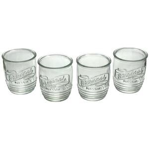 Glaver's Set of 4 Original Mason Whiskey Ribbed Drinking Glasses 13 Oz